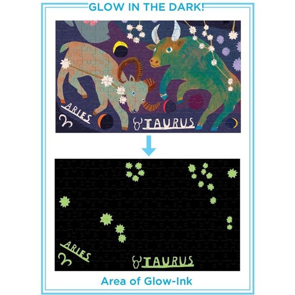 Zodiac Puzzle 1000pc Glow in the Dark Puzzle Fun Astrology Puzzle Multi-Color - Picture 11 of 12